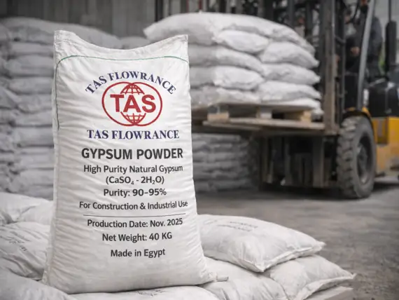 Egyptian gypsum powder industrial packaging for bulk export buyers