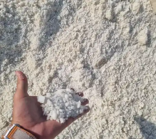 Coarse Egyptian industrial salt crystals close up