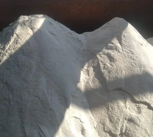 Industrial salt loaded in cargo hold for bulk export