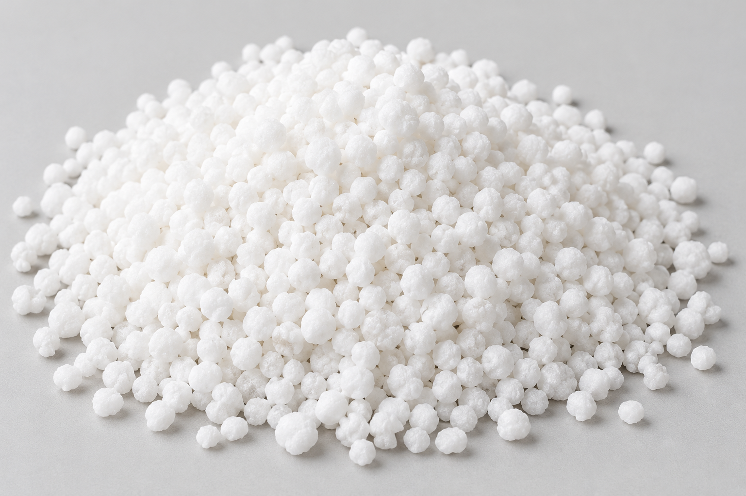 Illustration of white granular urea fertilizer