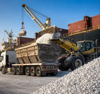 Gypsum loading for export shipment from Egypt